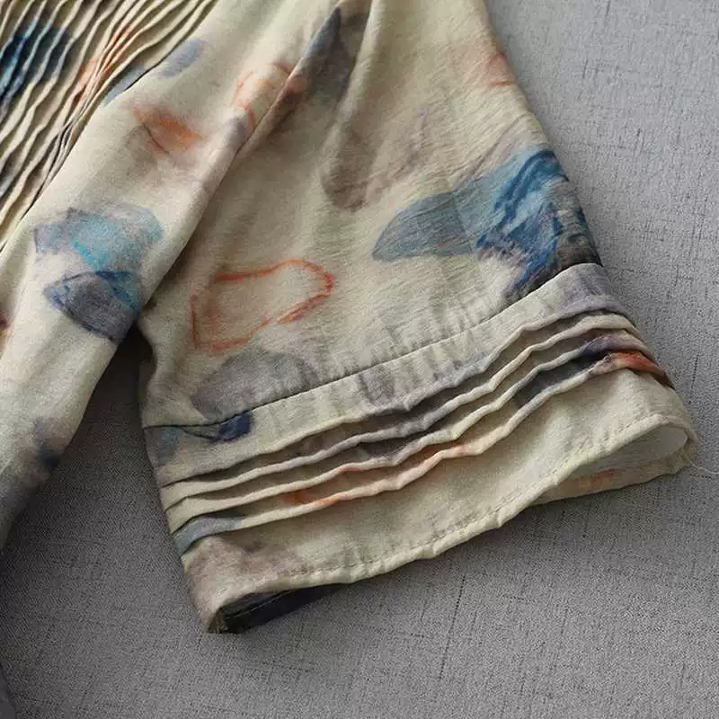 Летнее платье женское из хлопка, V-образный вырез, длинная юбка, короткие рукава, оверсайз французский стиль