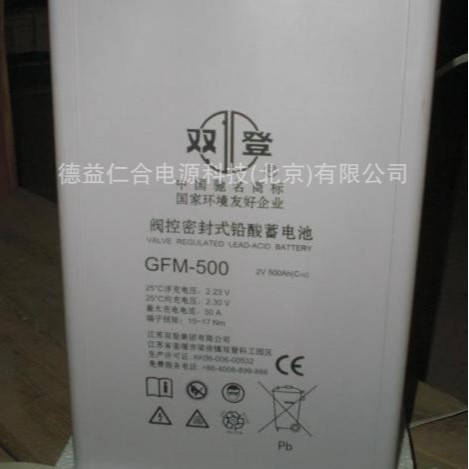 双登蓄电池GFM500/2V500AH 铅酸阀控免维护蓄电池