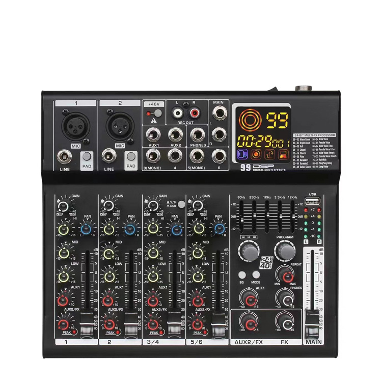 6-8-Way mezclador profesional etapa banda rendimiento Conferencia USB con Bluetooth Monitor DJ consola Mezclador