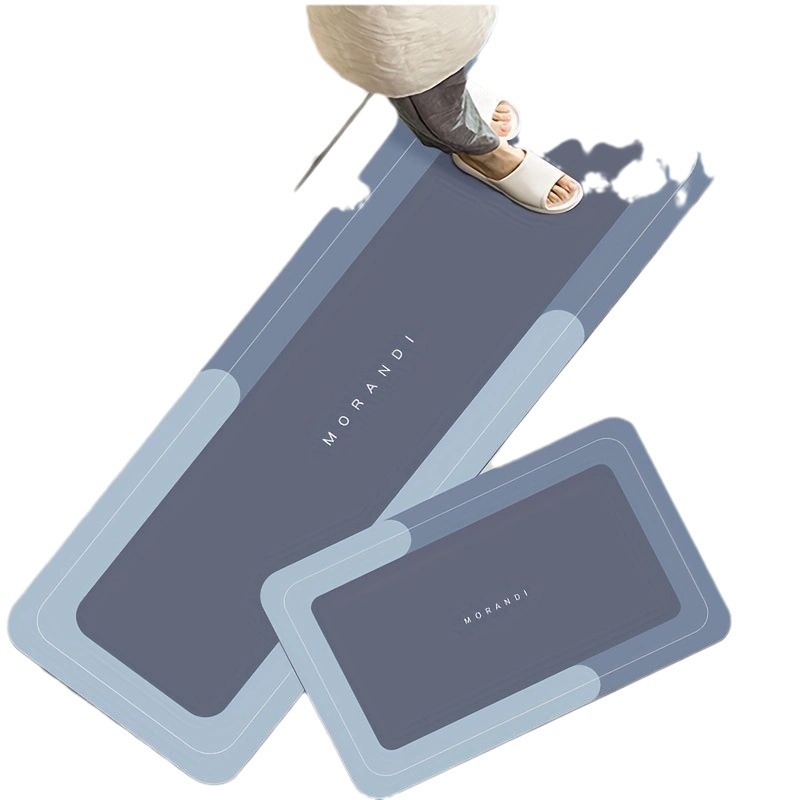 Transfronterizo simple estilo de barro de diatomeas alfombra de piso de entrada alfombra de piso de baño alfombra de piso de cocina conjunto de dos piezas al por mayor