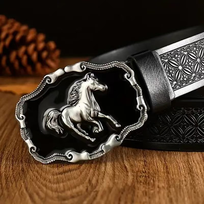 Modischer Ledergürtel für Herren, Vintage-Schnallengürtel, personalisierter Gürtel für junge und mittelalte Männer, geeignet für Jeans, Alltags- und Allzweckkasualstyle, schlichter Herrengürtel.