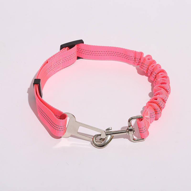 Accessoires pour animaux de compagnie : ceinture de sécurité auto élastique réfléchissante, laisse de sécurité pour chien._voghion.com