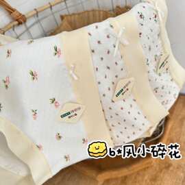 咔喵5A抗菌内裤女舒适亲肤透气中腰少女三角裤甜美碎花女士内裤
