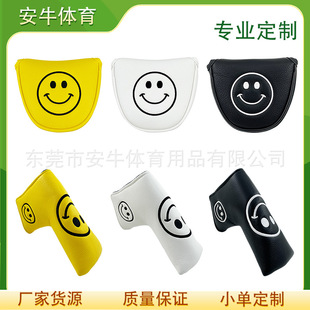 Cross-border e-commerce new manufacturers wholesale golf club cover push rod cover pole cover smiling face straight bar