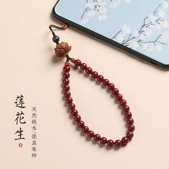紫金砂帝王砂朱砂携帯ストラップ桃木蓮中国風創意手首ストラップ男女