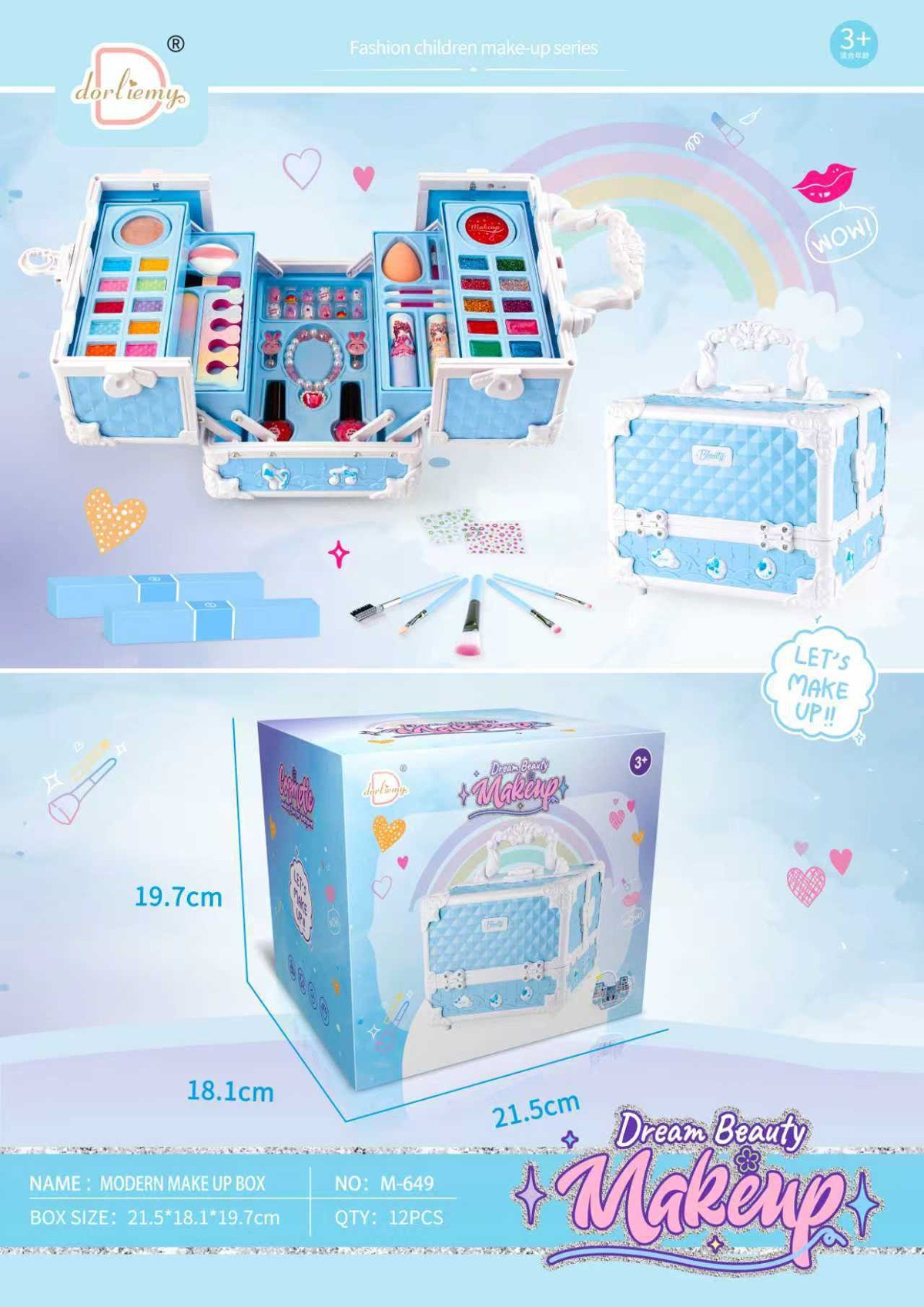 Transfronterizos niños simulación de joyas de maquillaje esmalte de uñas casa maquillaje lápiz labial caja de mano mesa de maquillaje juguetes