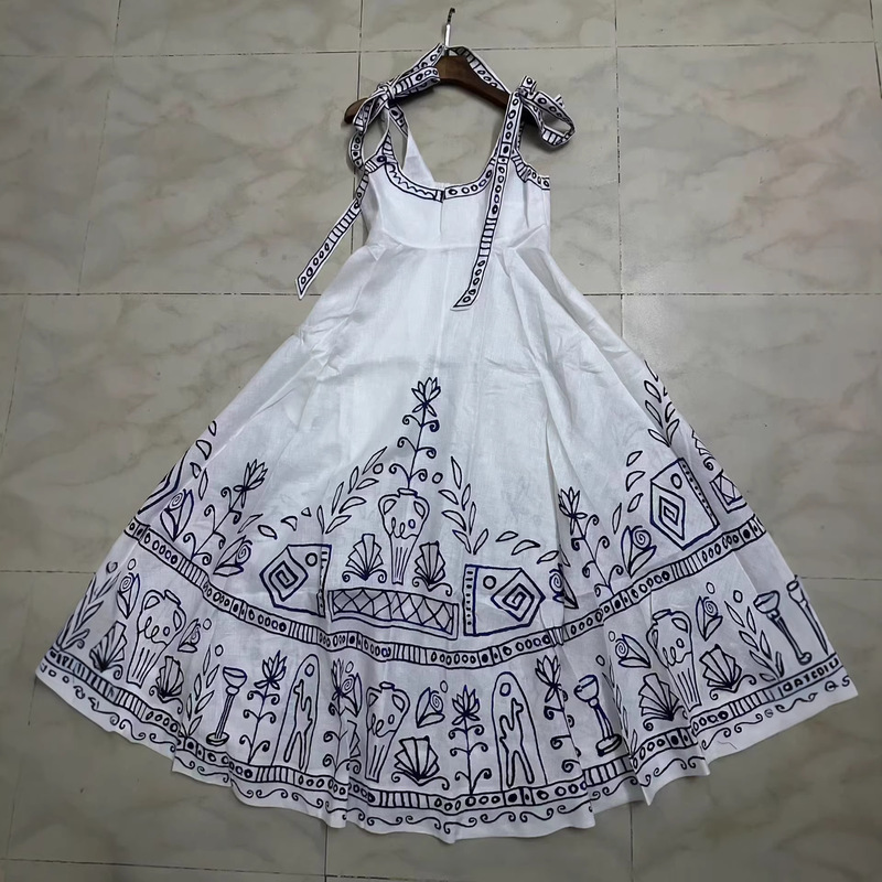 2026 Printed Long Dress with Bow Straps, Gentle and Flowing, Perfect for Strolling on Summer Streets or Beach Vacations 2026 Printed Long Dress with Bow Straps, Gentle and Flowing, Perfect for Strolling on Summer Streets or Beach Vacations