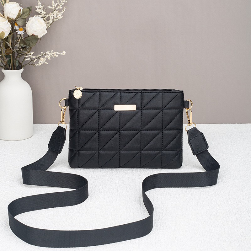 2026 Cross-Border Triangle Embroidered Small Square Bag Ladies Bag Trendy Women's Bag Fashionable Versatile Clutch Crossbody Bag