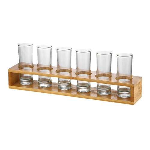 Bamboo bullet cup holder white wine cup holder spirits cup holder wine divider storage rack bamboo rack set one cup holder
