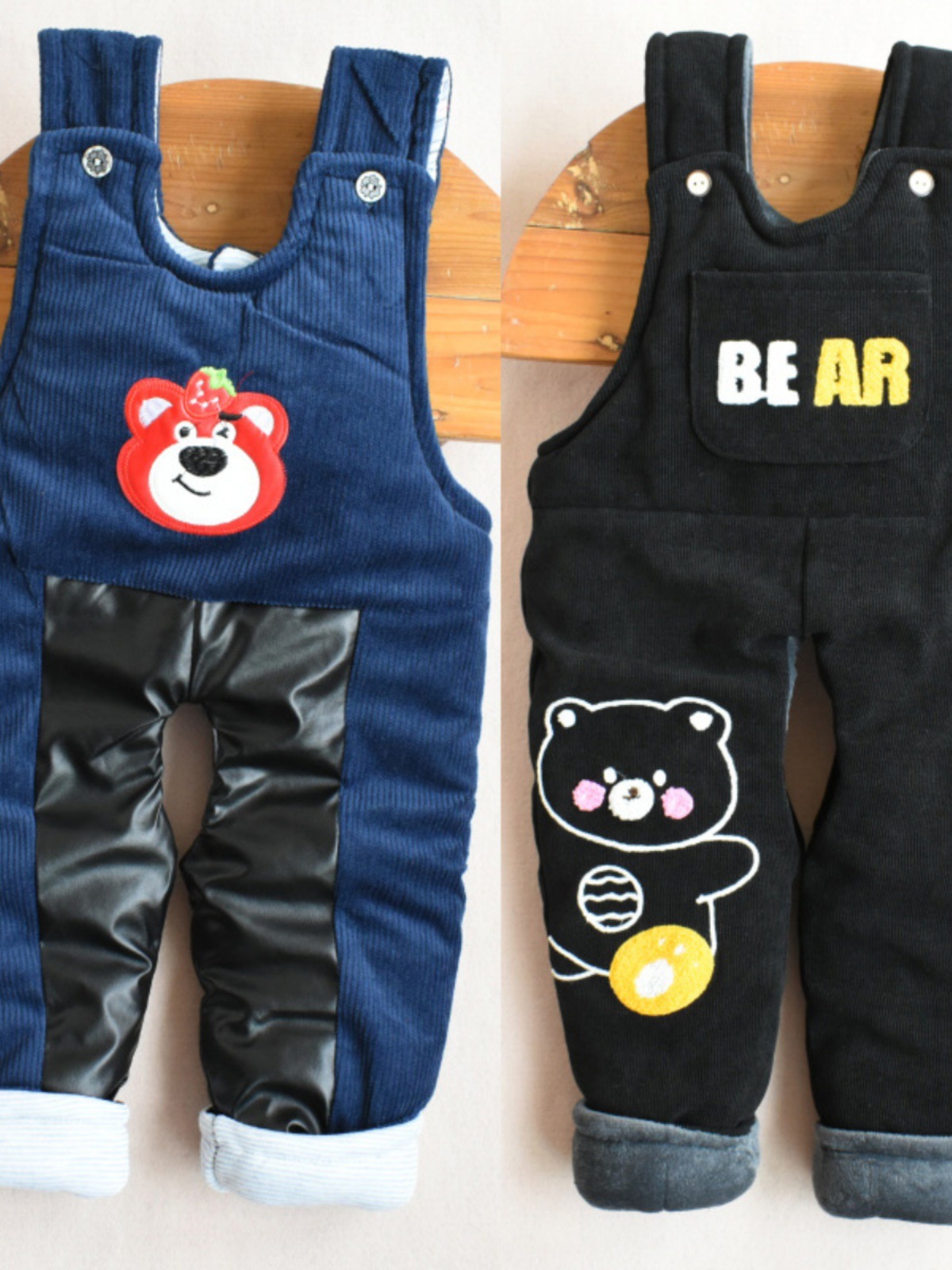 겨울  의 턱받이 바지 면화 바지  의 오줌 방지 가죽 바지 방수 두꺼운 따뜻한 바지 외부 착용 소년을위한 열린 바지