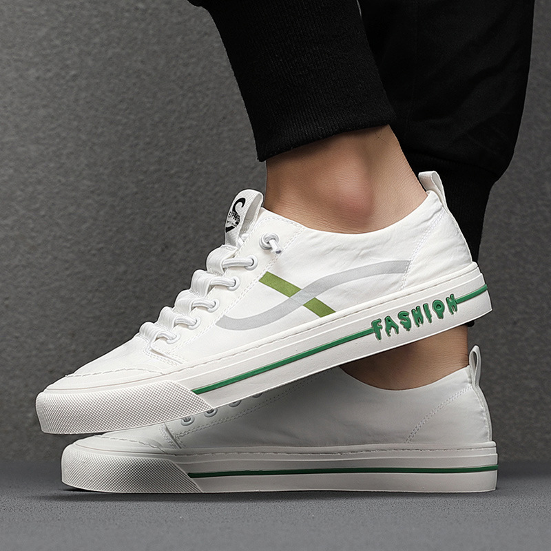 Canvas Shoes Men's Trendy Shoes Spring 2024 New Korean Style Versatile Low-Cut Breathable Ice Silk Cloth Shoes Casual Sneakers Wholesale