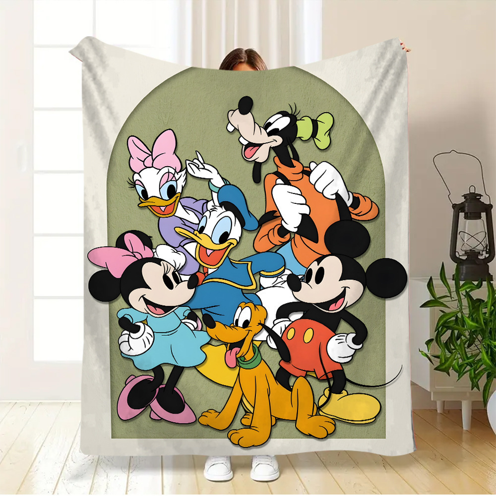 Transfronterizo TEMU Mickey Mouse flange manta suave cálida Mickey Mickey Mouse manta animada