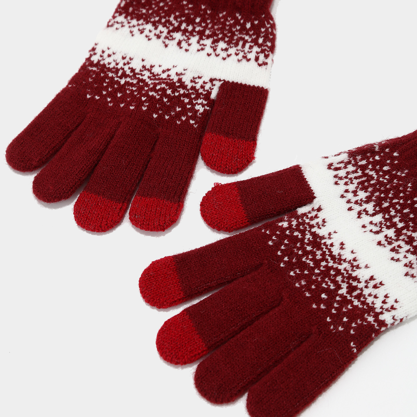 Coreano de color contrastante lana sombrero de punto bufandas guantes de pantalla táctil tres piezas de otoño invierno sombrero de frío para mujeres set de calor