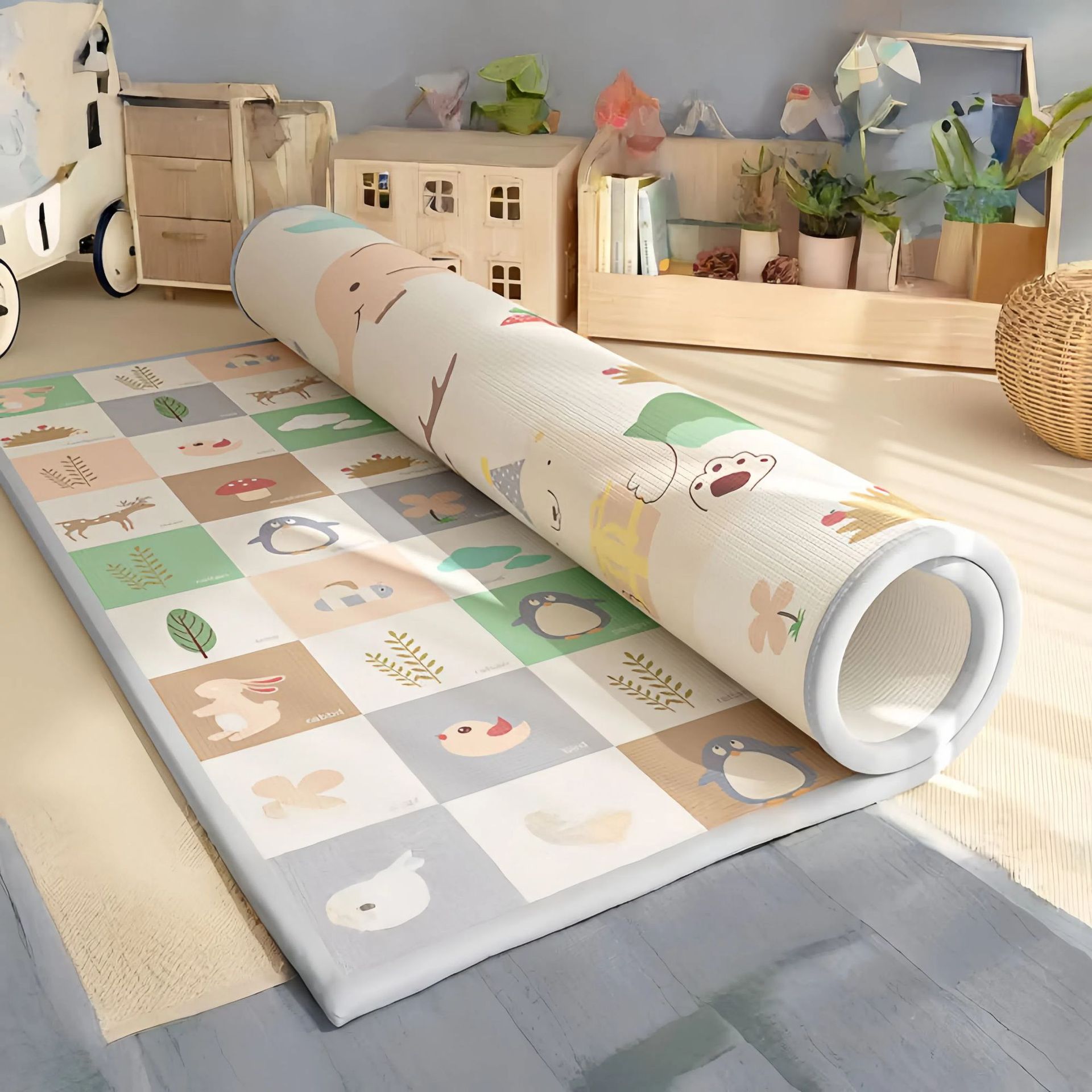 Baby crawler cojín doble cara espuma hogar crawler cojín antideslizante anti-caída protección ambiental sin formaldehído