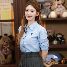 赵露思同款2025秋冬新款女装学院风优雅休闲长袖衬衣TTYA258TW1K