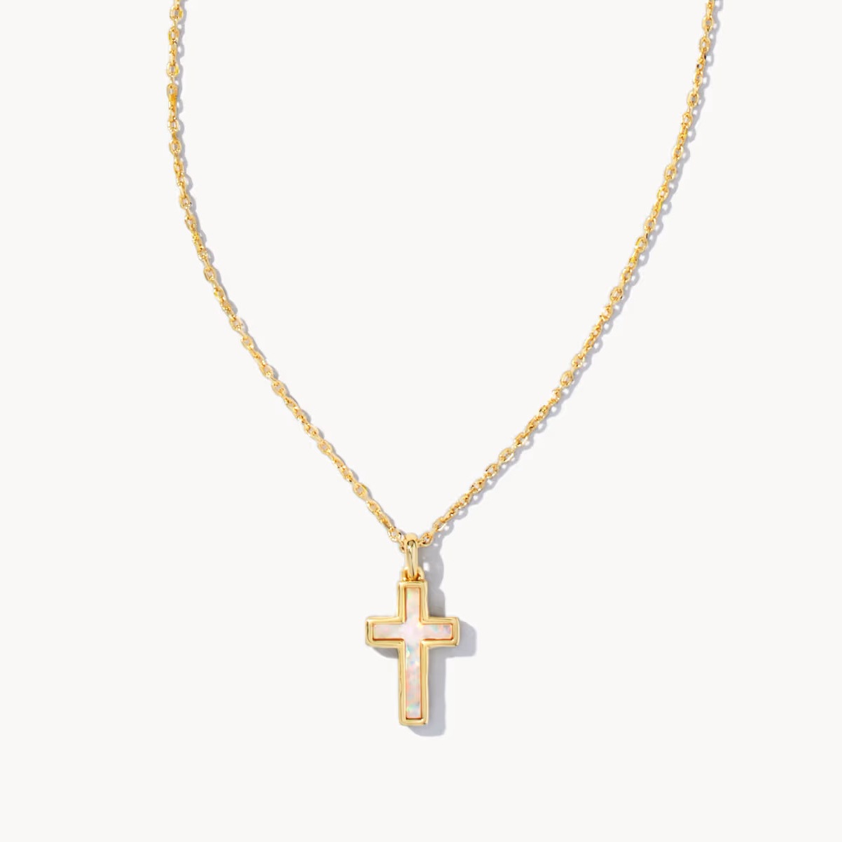 Ks Gold Cross Pendant Necklace Women's Fashion Simple Clavicle Chain Niche Design European and American Accessible Luxury Jewelry