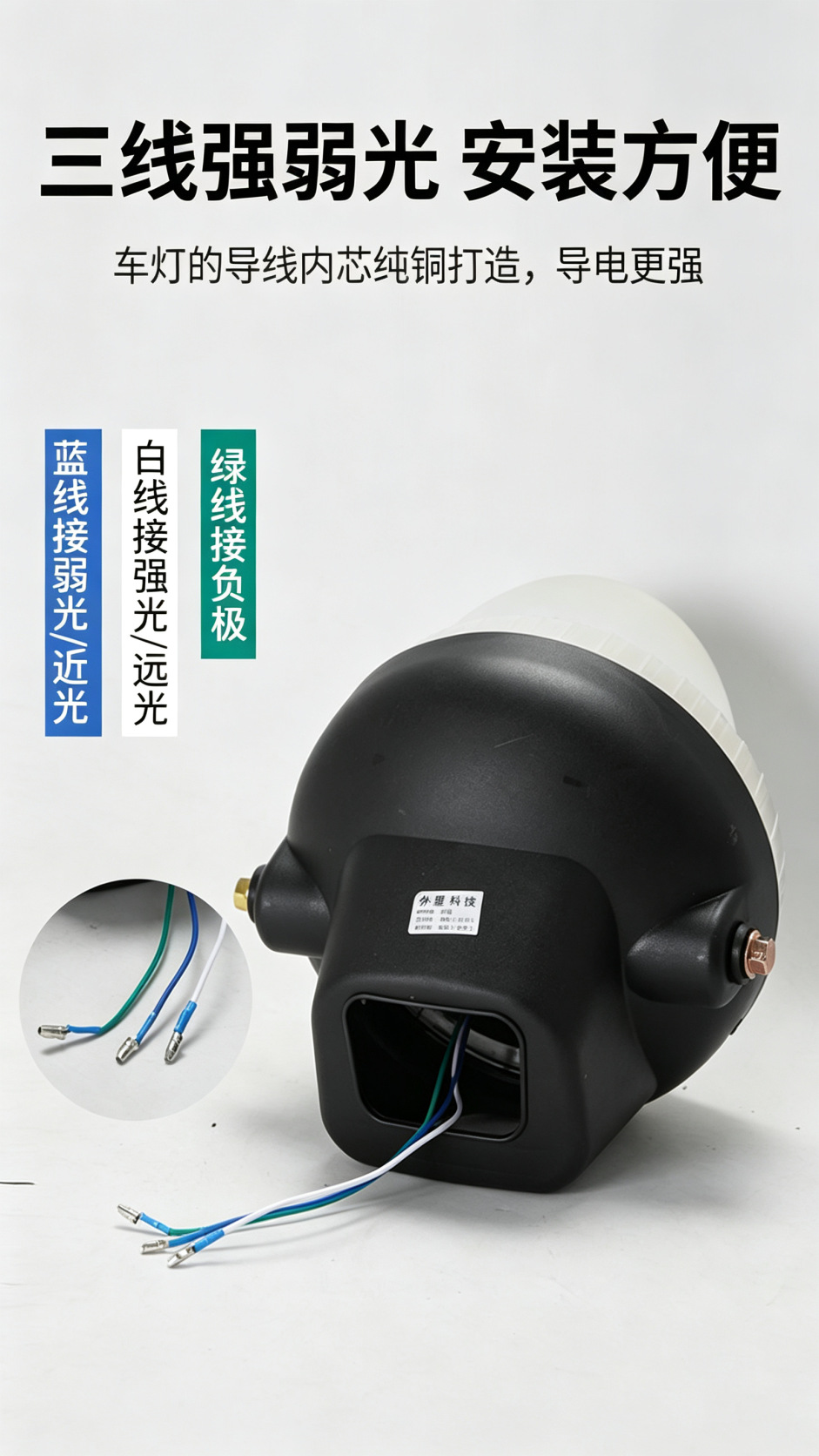 Electric Tricycle LED Front Headlight Motorcycle Super Bright Modified Round Headlight 12v-80V Universal Electric Vehicle Headlight