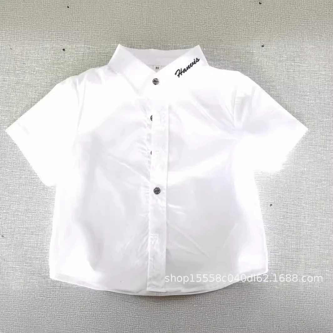 Детская рубашка, корейский стиль, с вышивкой