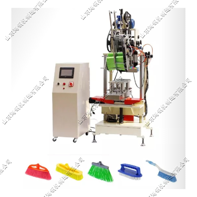 头梳植毛钻孔一体机 小型钢丝扫帚种毛设备 三轴扫帚种毛植毛机