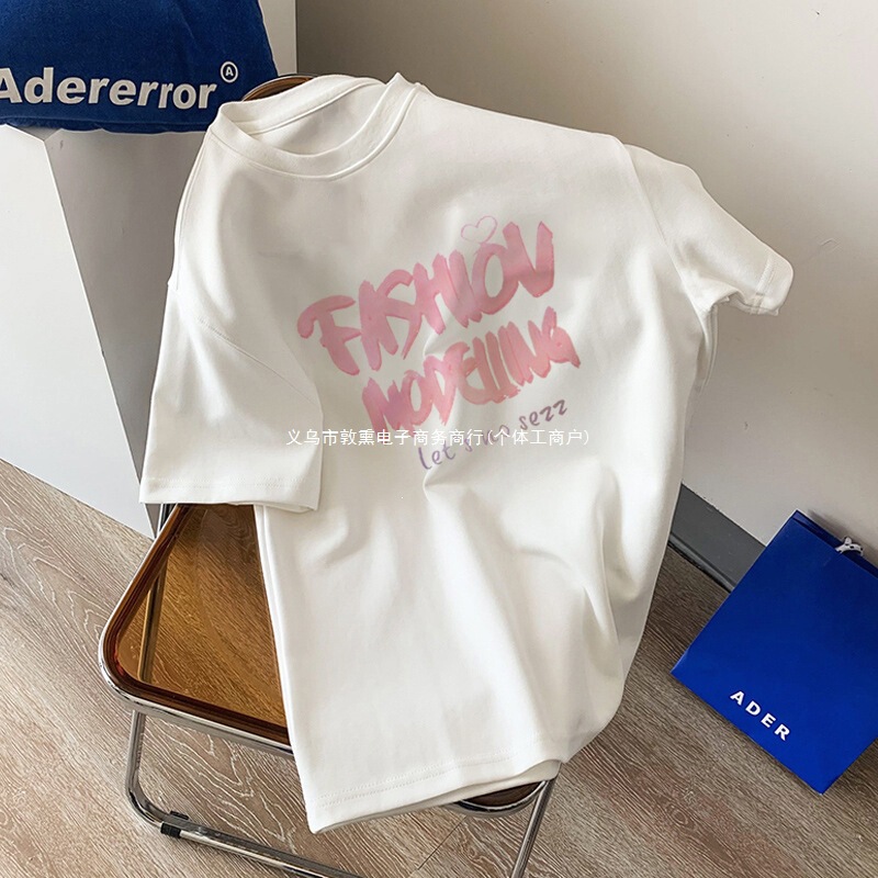 2026 Summer Douyin Pure Cotton T-Shirt for Women, Ins Trend, Loose Fit, Unique Print, Fashionable Women's T-Shirt Top 2026 Summer Douyin Pure Cotton T-Shirt for Women, Ins Trend, Loose Fit, Unique Print, Fashionable Women's T-Shirt Top