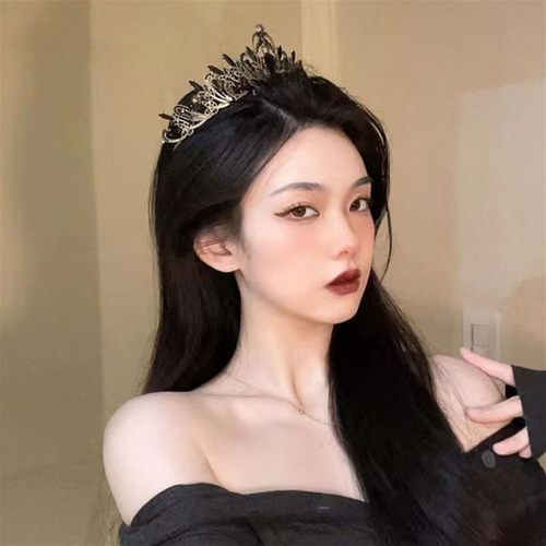 Internet celebrity baroque retro black luxury crown wedding dress wedding 18th birthday crown new bridal headwear