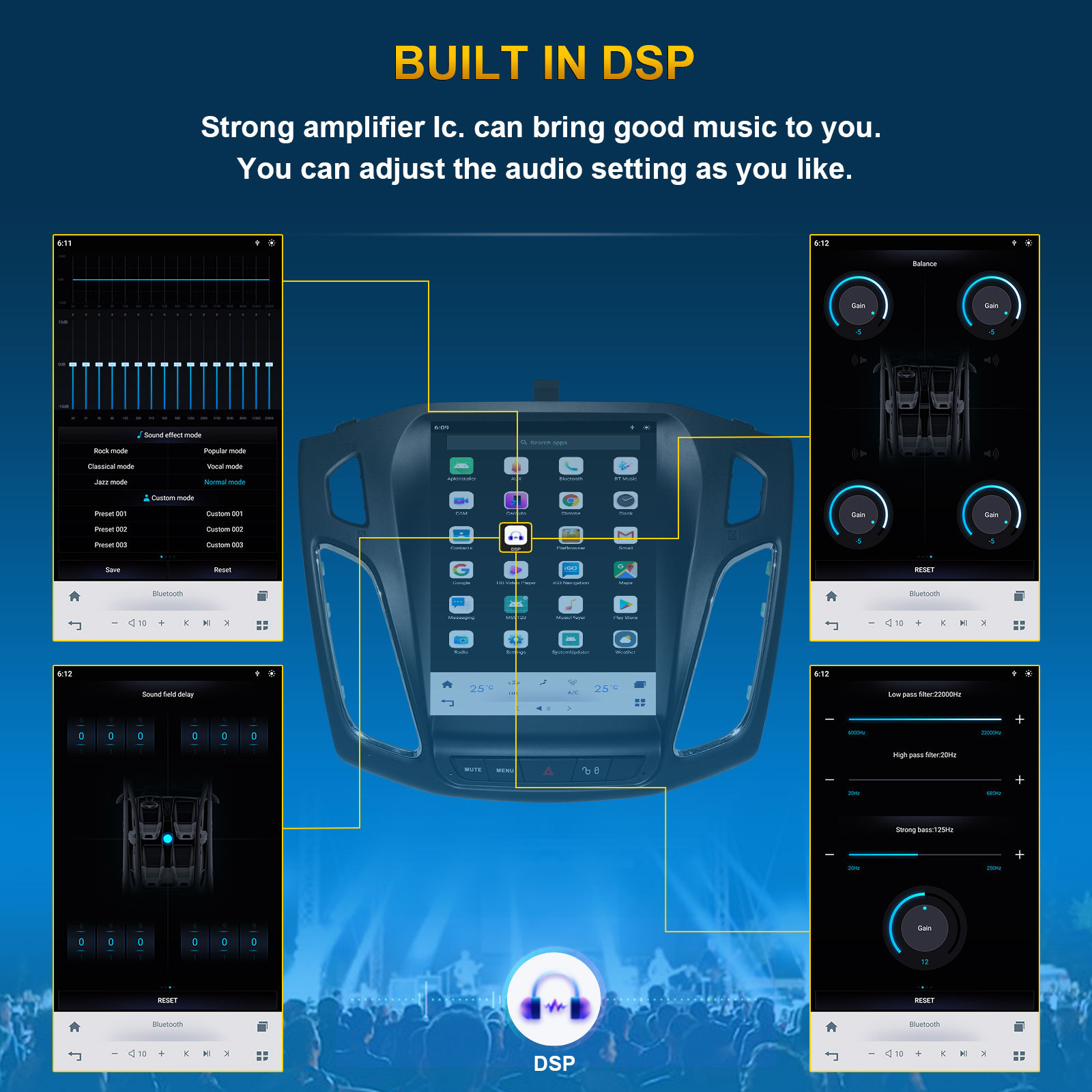 Car Smart Navigation Android Screen For Ford Focus 2012-