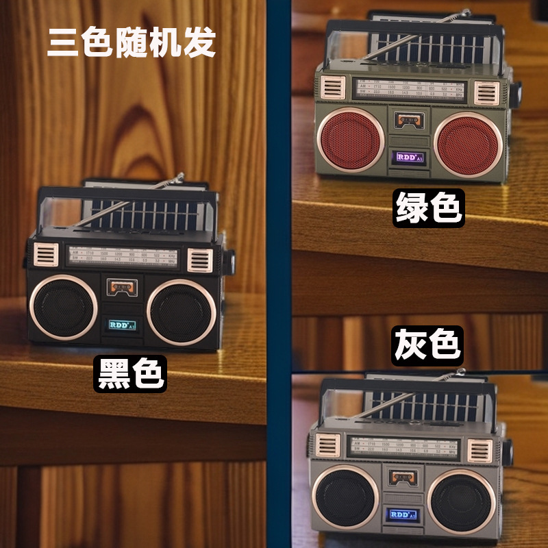 国境を越えた卸売人気のポータブルラジオマルチバンド Bluetooth スピーカーレトロなスタイルの昔ながらのカードプレーヤー|undefined
