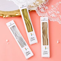 Свеча L5HM Curved, бездымная, украшение для торта, изогнутая праздничная свеча, цветной торт