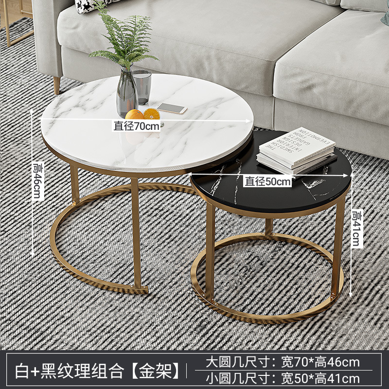 Mesa de centro, sala de estar, hogar, apartamento pequeño, sofá, mesa redonda pequeña, balcón simple, mesa de té de ocio de lujo ligero