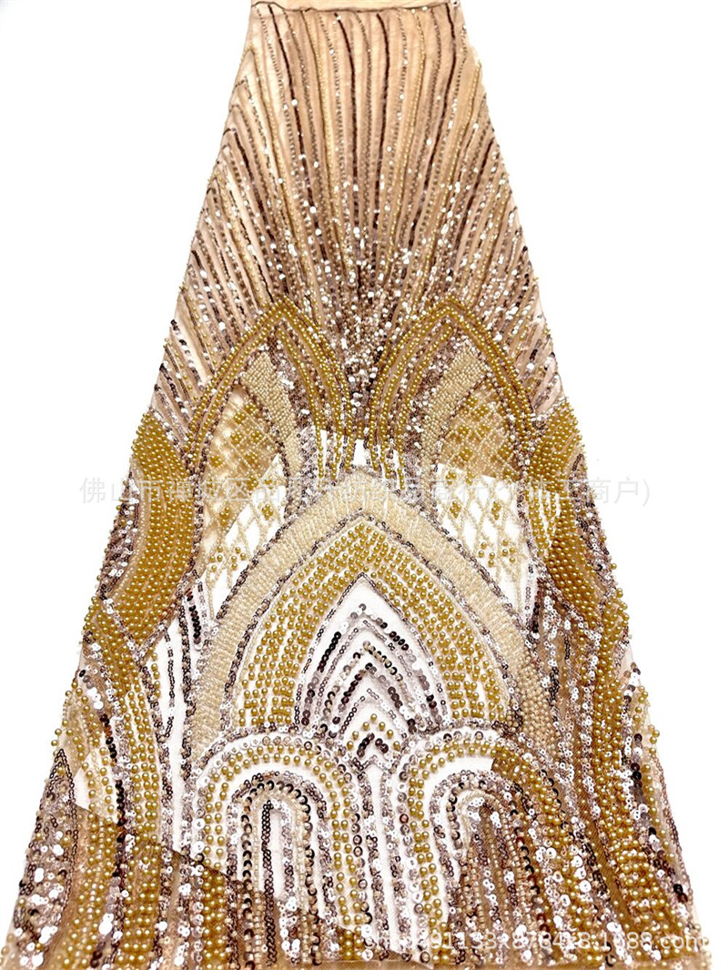 Nuevo arcuado diamante pesado tela de perlas de clavos foto de boda alta figura delgada tela de vestido de coda de pez