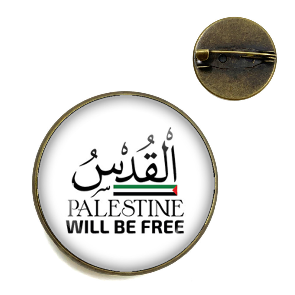 Transfronterizo pin bandera palestina vidrio personalidad arte insignia broche accesorios hombres mujeres broche