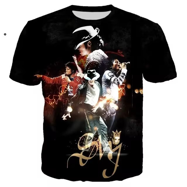 Michael Jackson Print 3D T-Shirt Men and Women Summer Casual Street Hip Hop Short Sleeve 2024 Cross Border New Michael Jackson Print 3D T-Shirt Men and Women Summer Casual Street Hip Hop Short Sleeve 2024 Cross Border New
