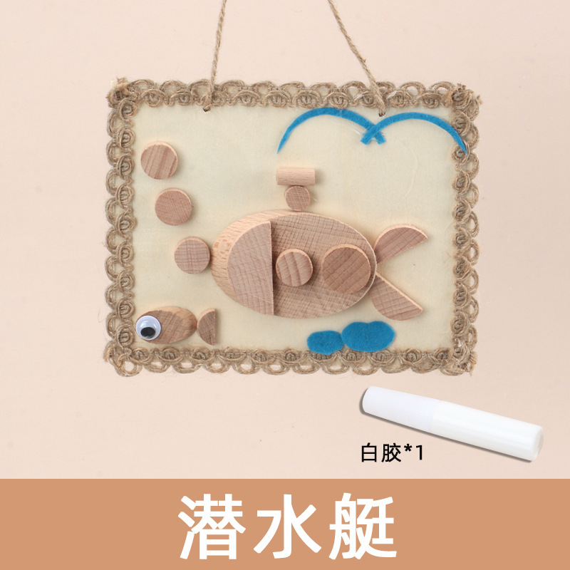 Weiweihu briy paquete de material de pintura hecha a mano jardín de infantes entrenamiento práctico material didáctico de madera maciza juguetes educativos creativos para niños