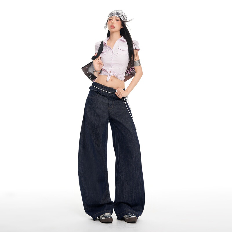 Spring and Summer Casual Wear【New Product】! 2026 Summer｜New Style Double Waistband Long Pants with Curved Design Jeans