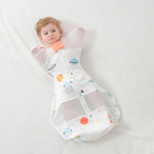 新生婴儿投降式防惊跳睡袋薄款纯棉防踢被宝宝襁褓春秋夏四季通用