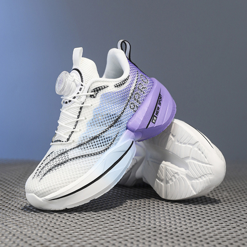 Zapatos de malla transpirables de una sola red para jóvenes, zapatos deportivos para niños antideslizantes huecos de verano, zapatos para correr con amortiguación de suela blanda para niños de mediana edad