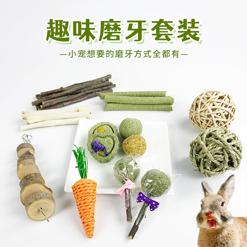 Кролик любимчика игрушки чистки зуба любимца кусая ручка хомяк молярный комбинированный костюм забавный молярный пакет игрушек ручки