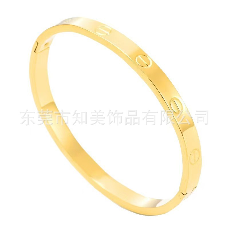 Cross-border bestselling foreign trade hot-selling Douyin influencer livestream in-stock fully rhinestone titanium steel bracelet for women non-fading hand jewelry wholesale