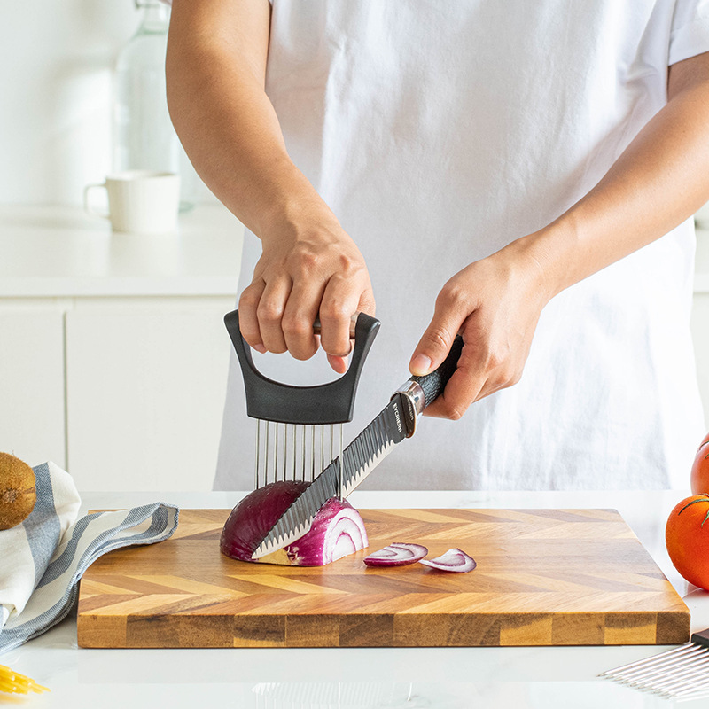 不銹鋼洋蔥針固定器洋蔥插 廚房小工具果蔬固定切片器洋蔥叉