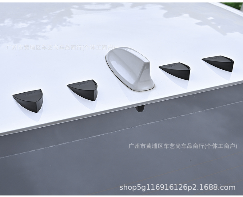 Cross-border best-selling car modification universal roof wing triangular spoiler, no drilling required, decorative shark fin antenna, tail wing