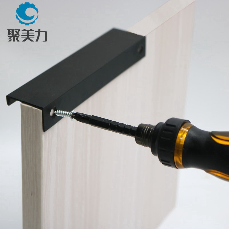 Puerta de armario invisible sin perforaciones mango oculto cajón minimalista moderno mango alargado negro oro plata