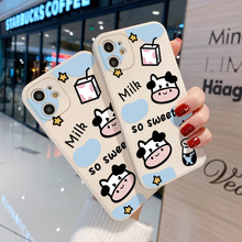 奶牛涂鸦适用于iphone17手机壳苹果12Pro全包精孔14潮11软7/8Plus