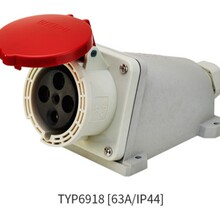 威浦 工业插头 WEIPU IP44防溅 TYP6918 63A/4芯 380V 明装孔插座