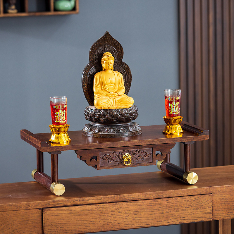 Home Altar for Buddha Statues, Pedestal for Offering Table, God of Wealth Display Stand, Shrine Cabinet, Elevated Offering Table