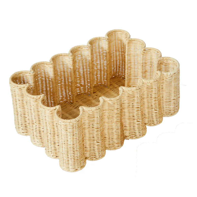 Cesta de almacenamiento de tejido de caña nórdica tejida a mano cesto de almacenamiento de artículos de baño cesto de almacenamiento de juguetes decorativos residenciales cesto de artículos diversos