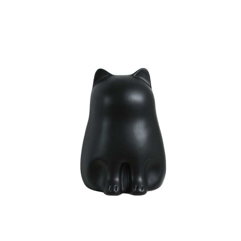 Moderno simple y lindo gato de cerámica caja de pañuelos decoración creativa caja de papel para el hogar decoración de escritorio de la sala de estar
