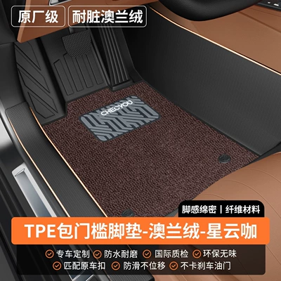Modelə uyğun ayaqaltı, mat for the driver's side - drivers-side-thickened-materialdouble-layer-dirt-resistant-modeltpe-threshold-mats-australian-wool-nebula-coffee-color