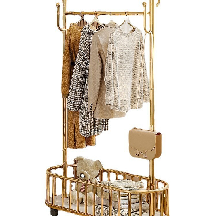 Perchas de piso a techo Dormitorio Perchas de entrada Perchero móvil resistente y duradero Estante multifuncional para ropa de celebridades de Internet