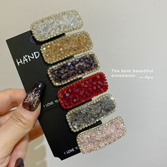 洗練された水晶石にドリルのヘアピンを入れたサイドクリップのヘアピン夏の爽やかな高級感仙美bbクリップのヘアアクセサリー