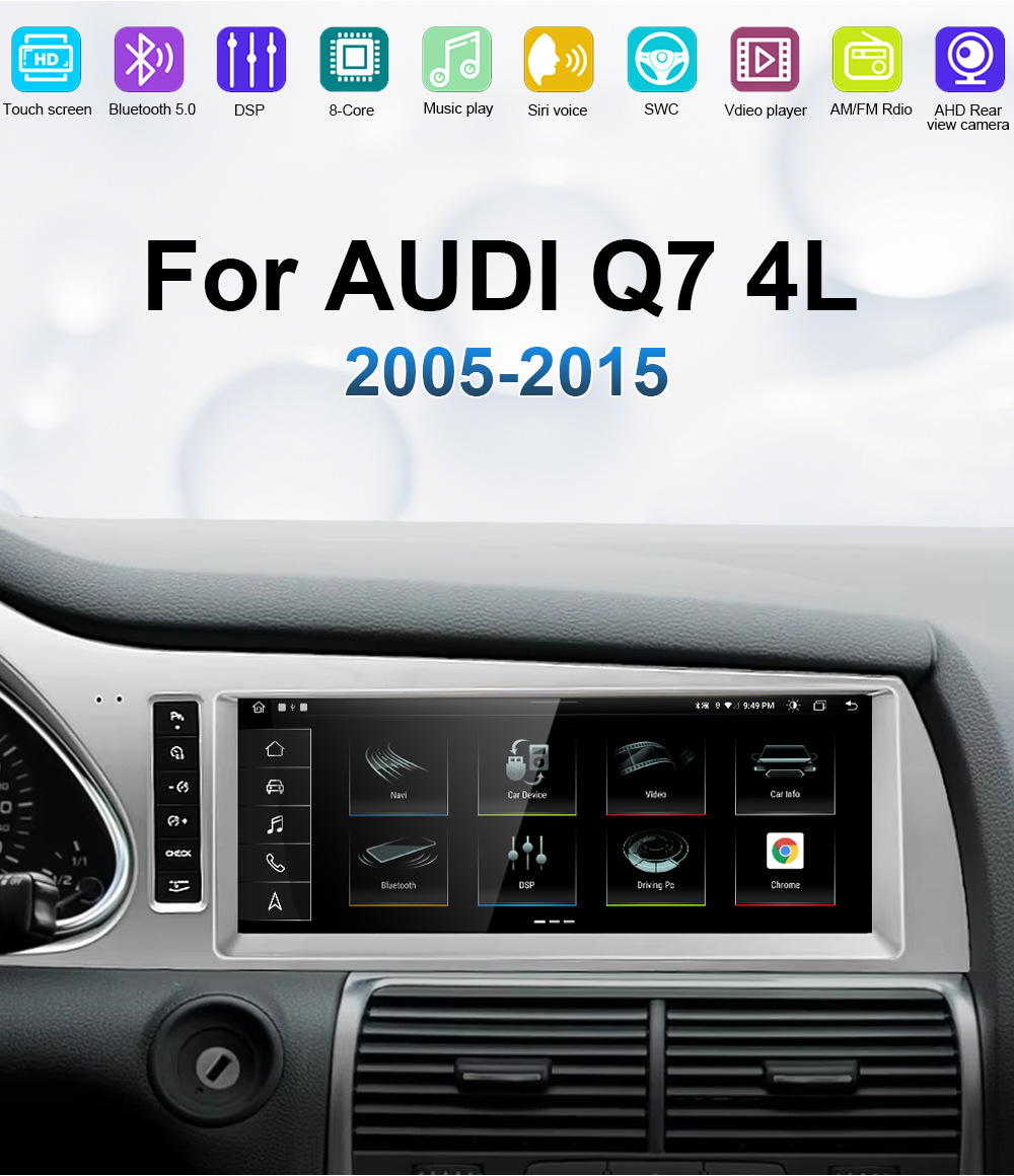 Cross-Border Suitable for Audi Q7 4L 2005-15 Wireless Carplay Large Screen Android Hd Car Navigator